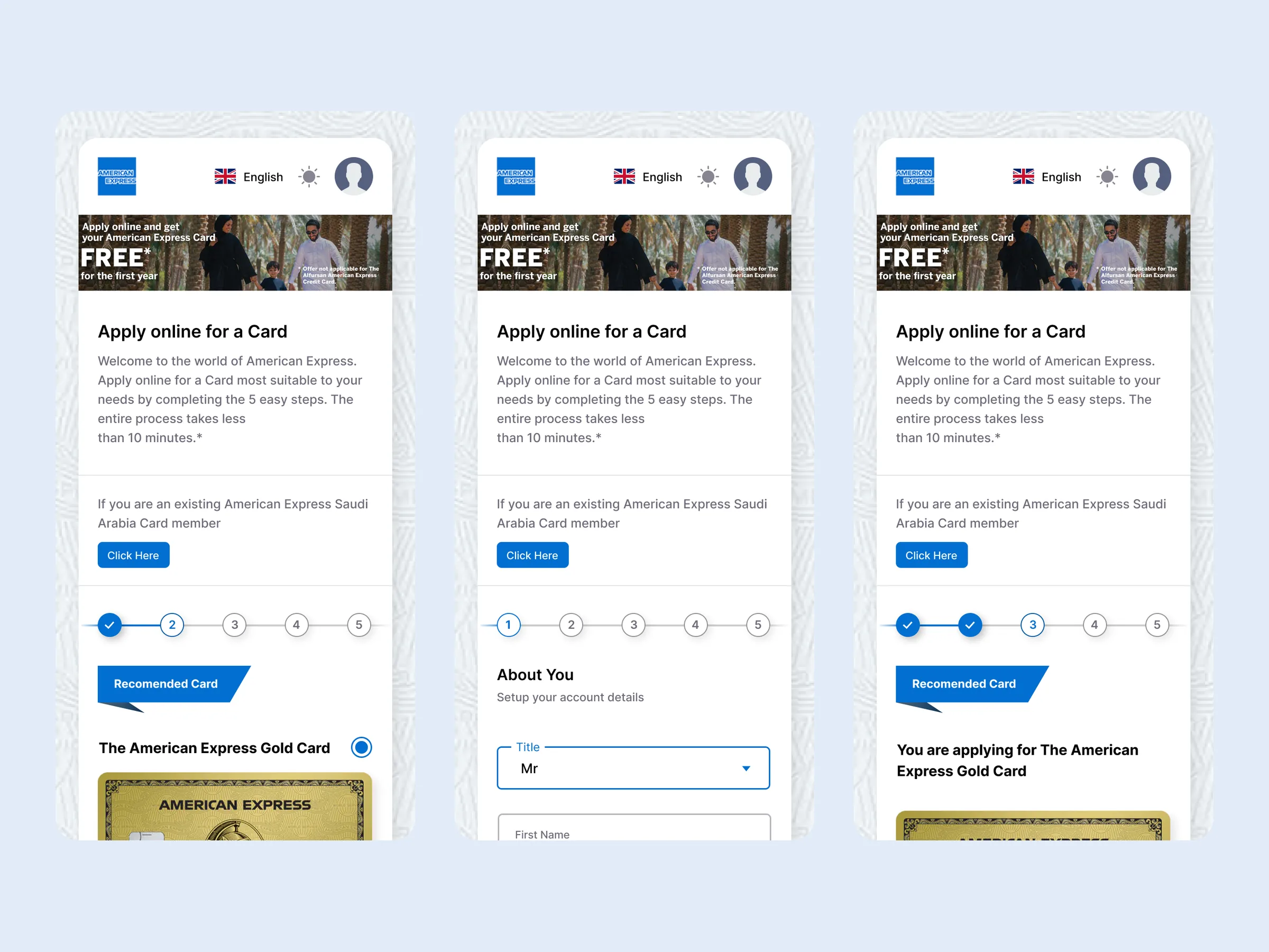 The same flow on mobile
