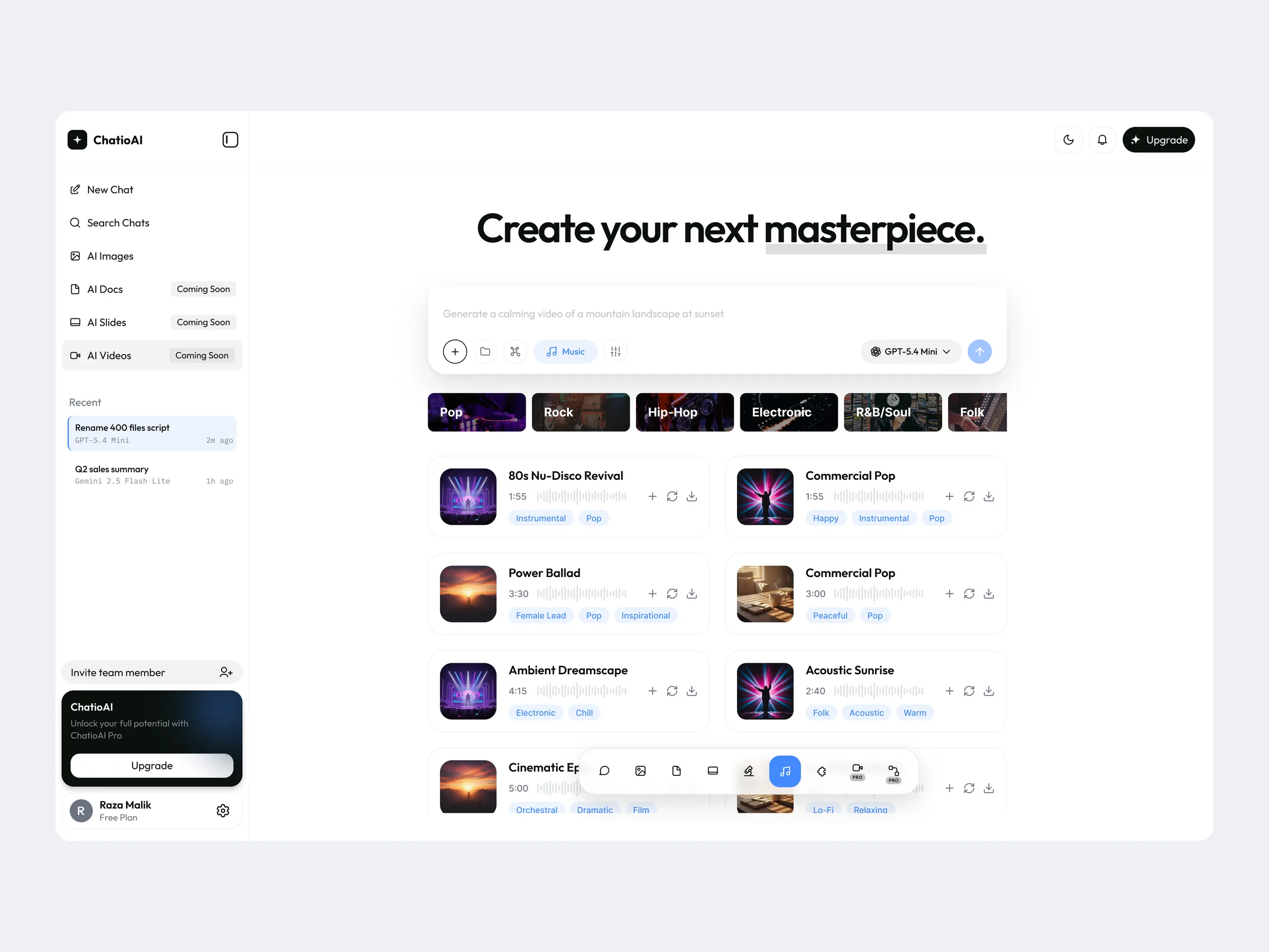 AI Music with genres and ready-to-use tracks