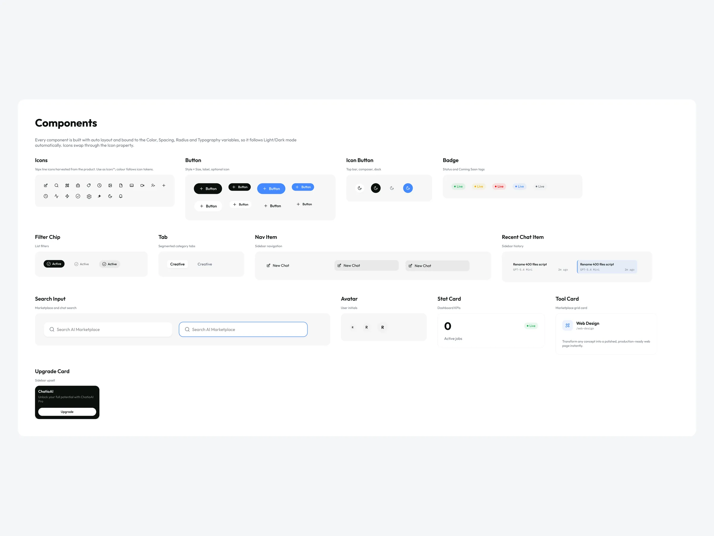 Design system components behind every screen