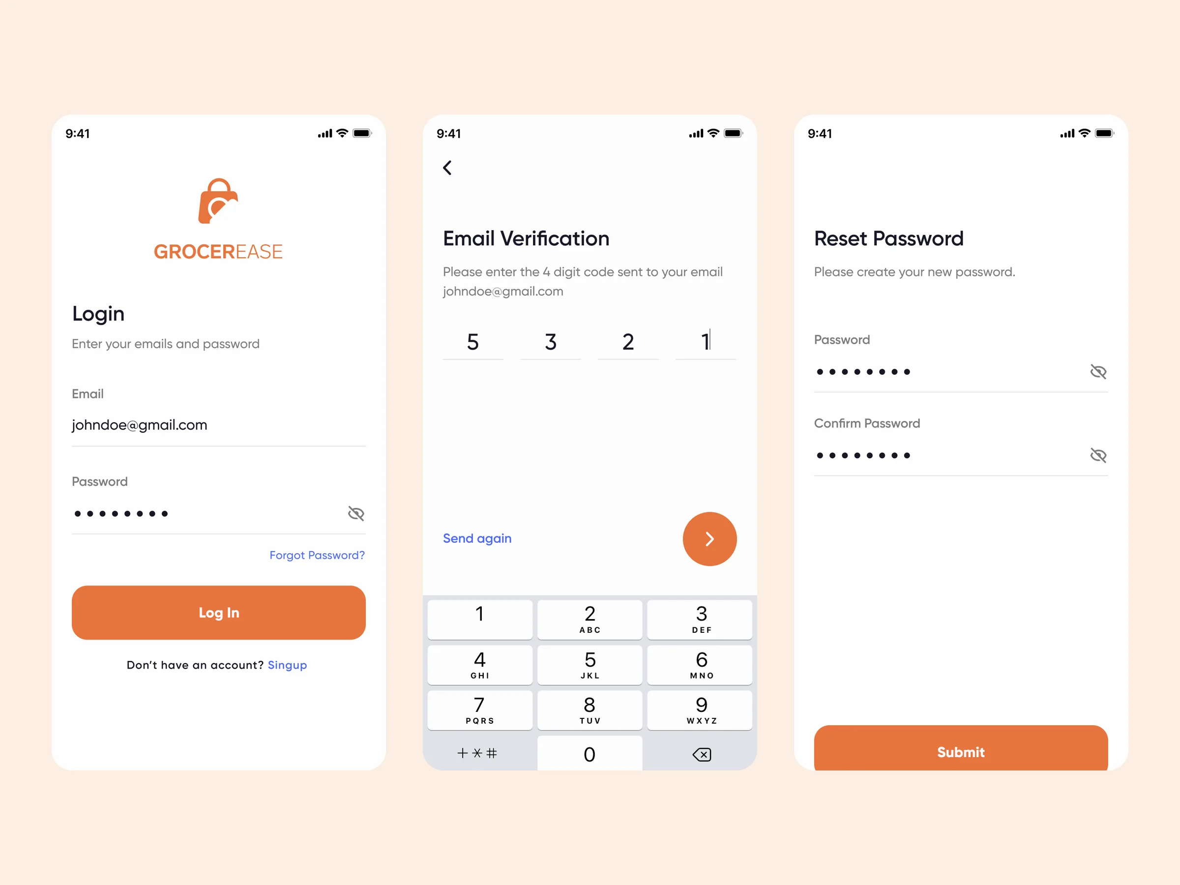 Login and email verification