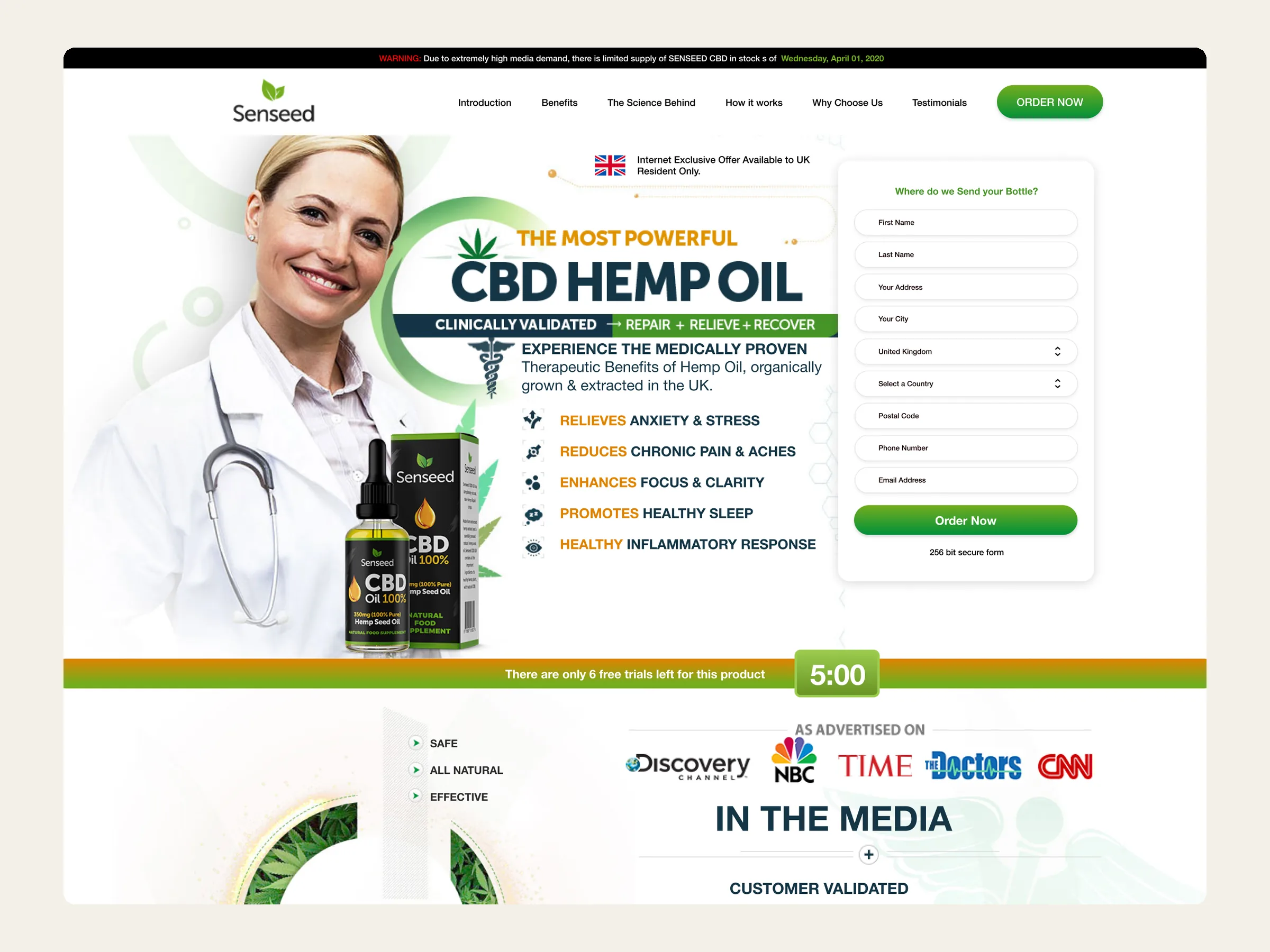 Senseed: sales page