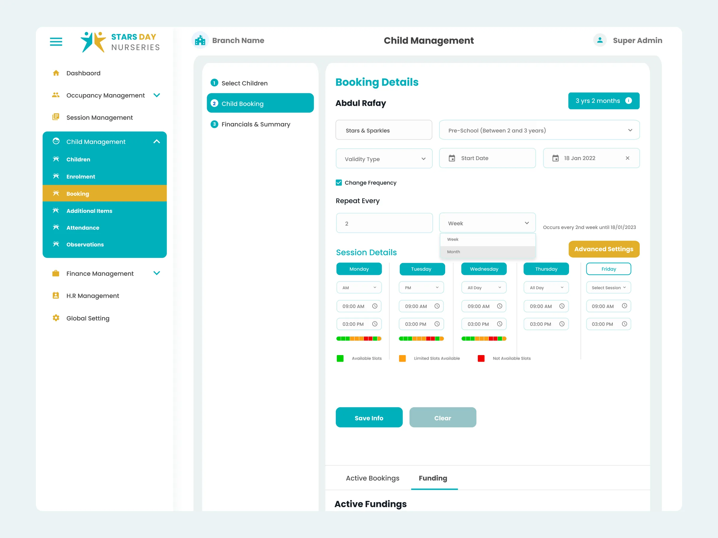 Rebuilt booking flow with repeat patterns and live slot availability